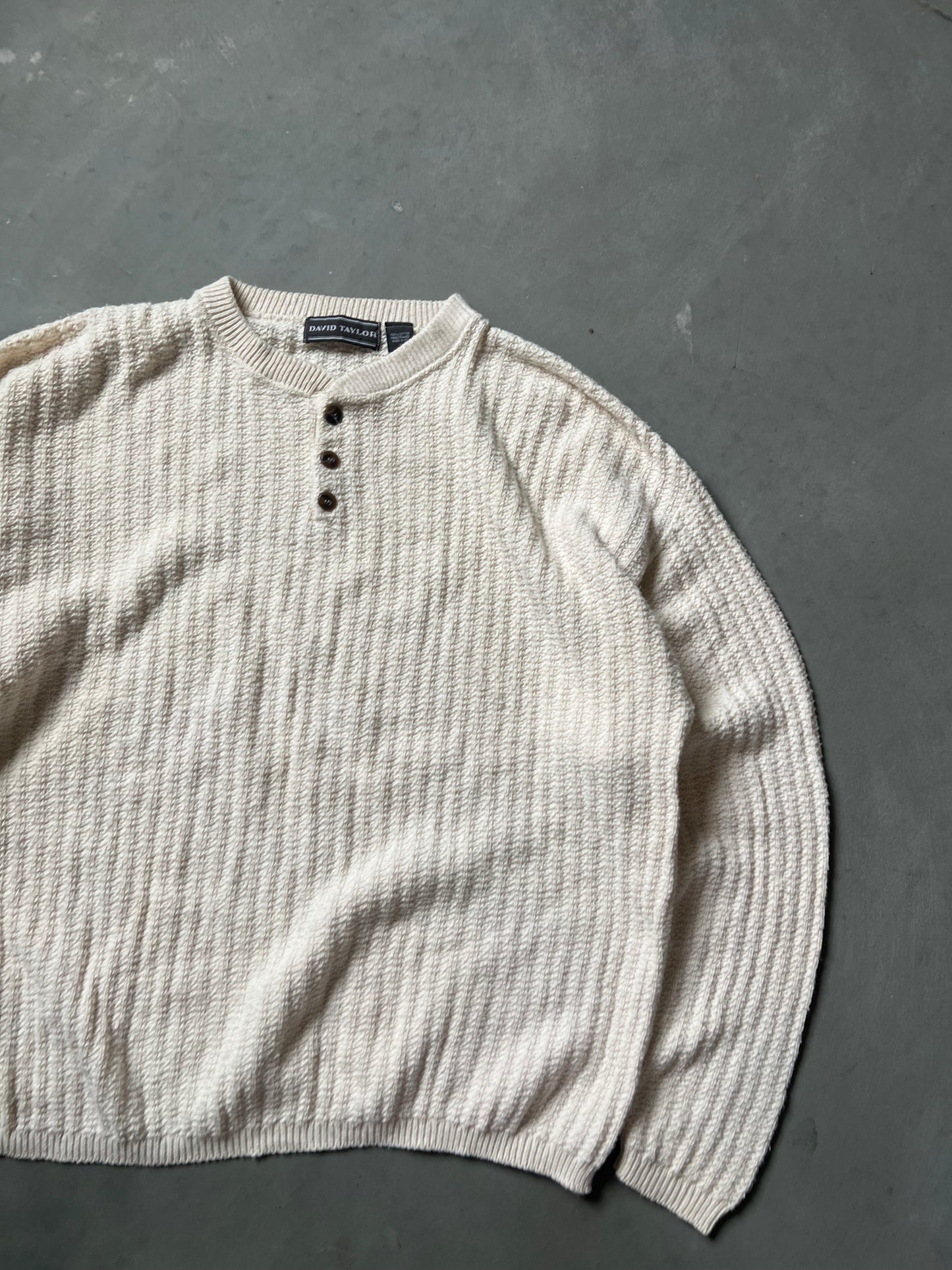 Vintage Cream David Taylor Knit Sweater - L