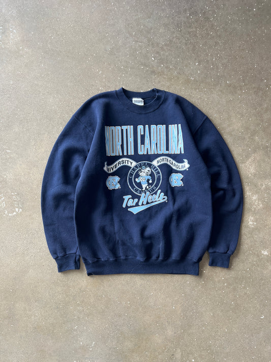 Vintage Navy Blue Carolina Tar Heels Crew - L