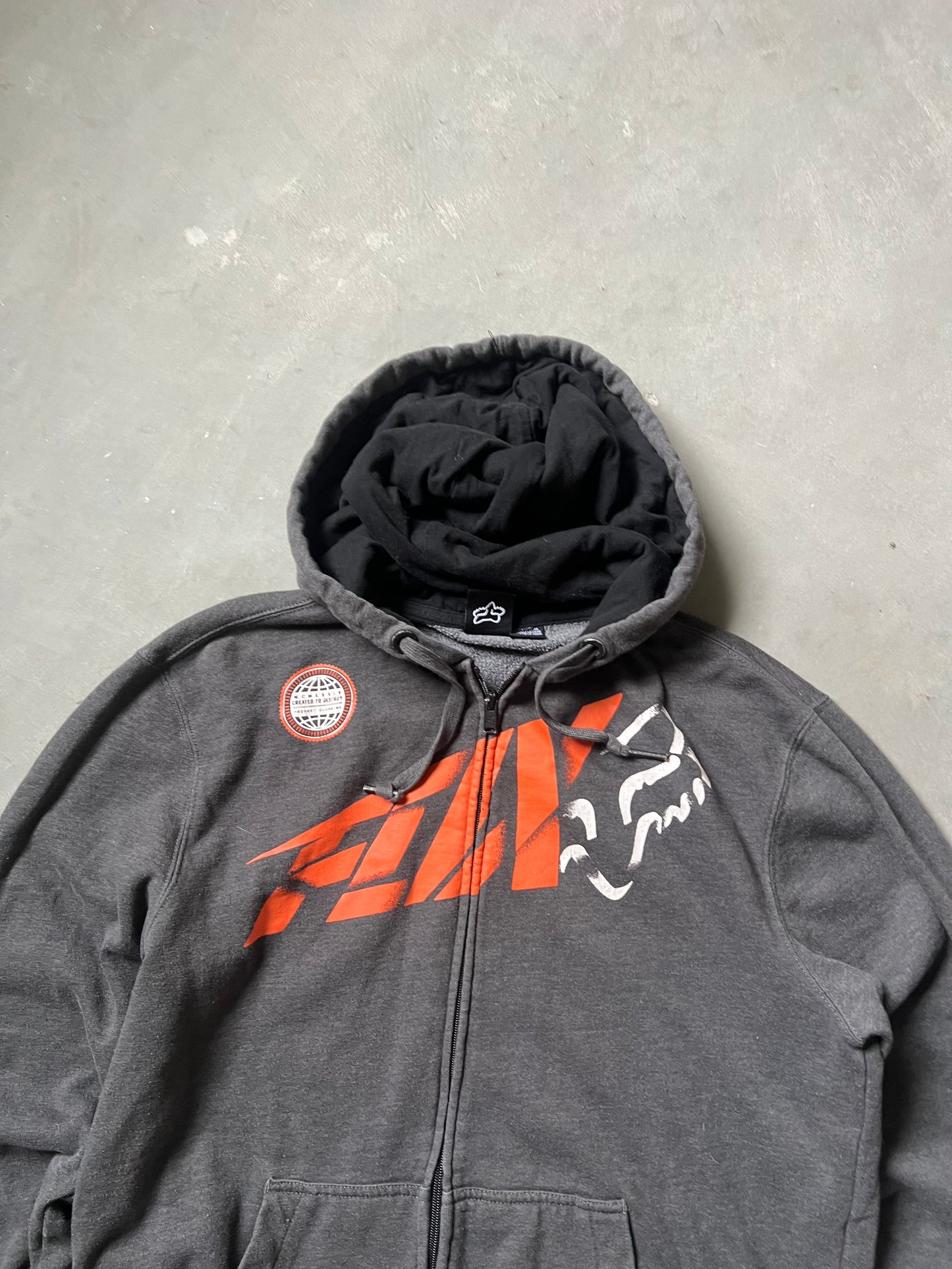 Vintage Fox Racing Zip Up Hoodie - M