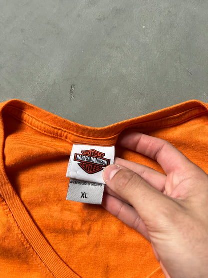 Vintage Orange Harley Davidson Longsleeve - XL