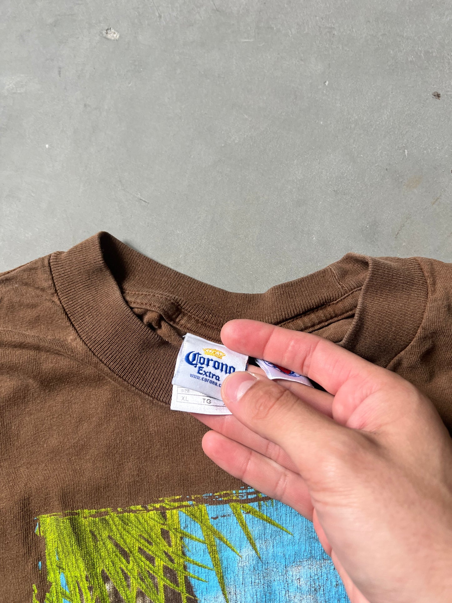 Vintage Brown Carona Beer Shirt - L