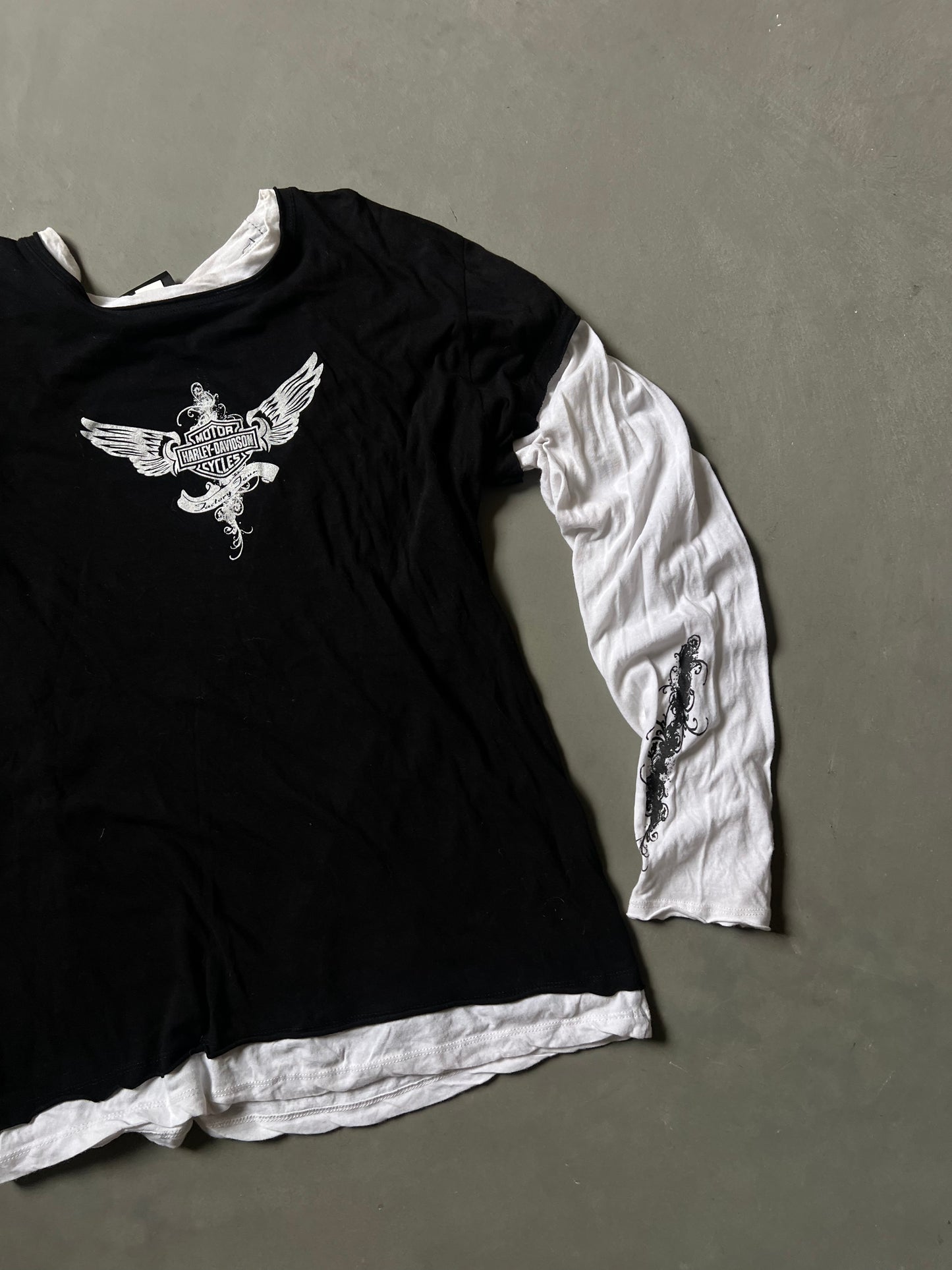 Vintage Black Harley Davidson Longsleeve Shirt - XXL