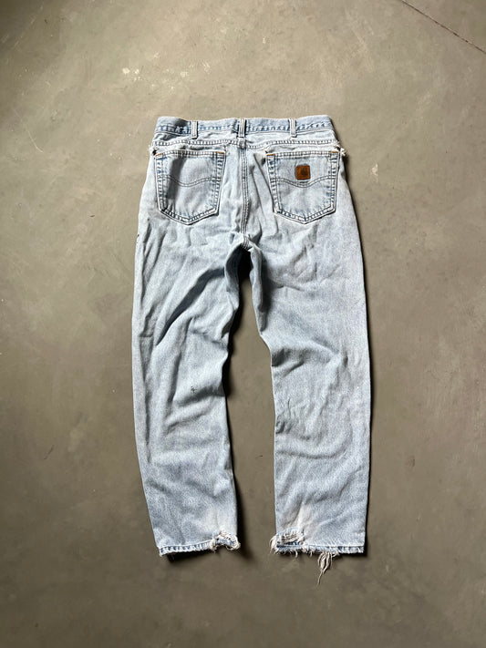 Vintage Faded Denim Blue Carhartt Pants - 34