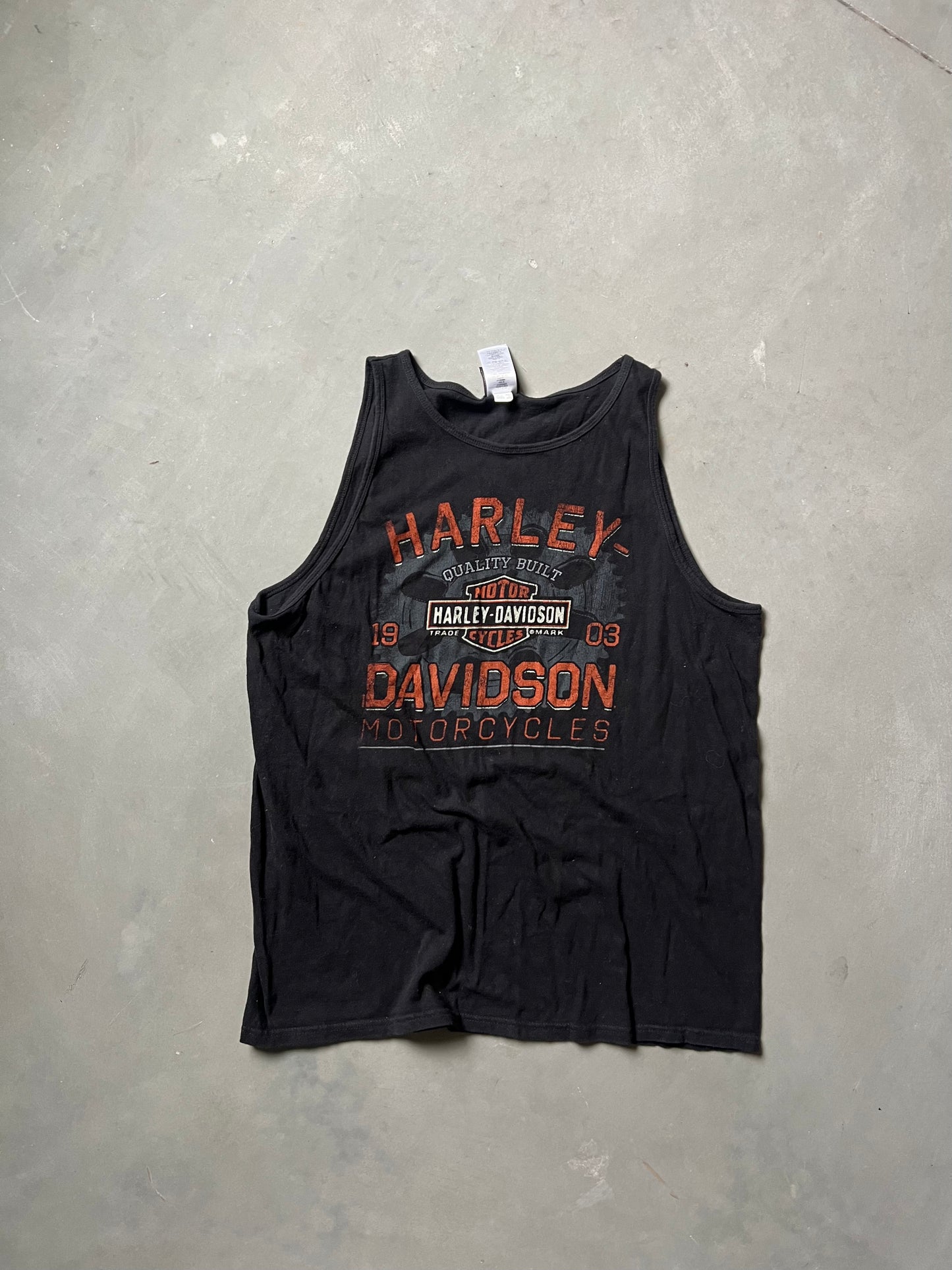 Vintage Black Harley Davidson Tank Top Shirt - XL