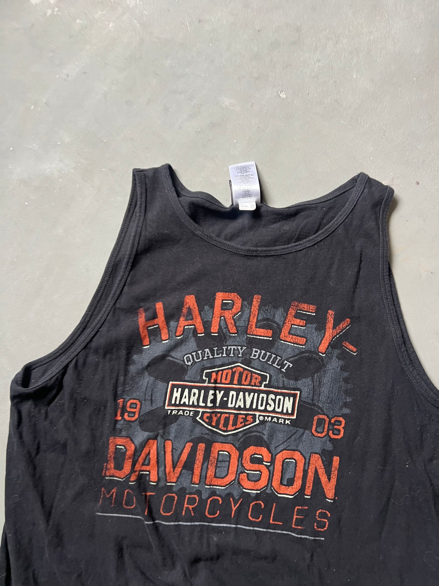 Vintage Black Harley Davidson Tank Top Shirt - XL