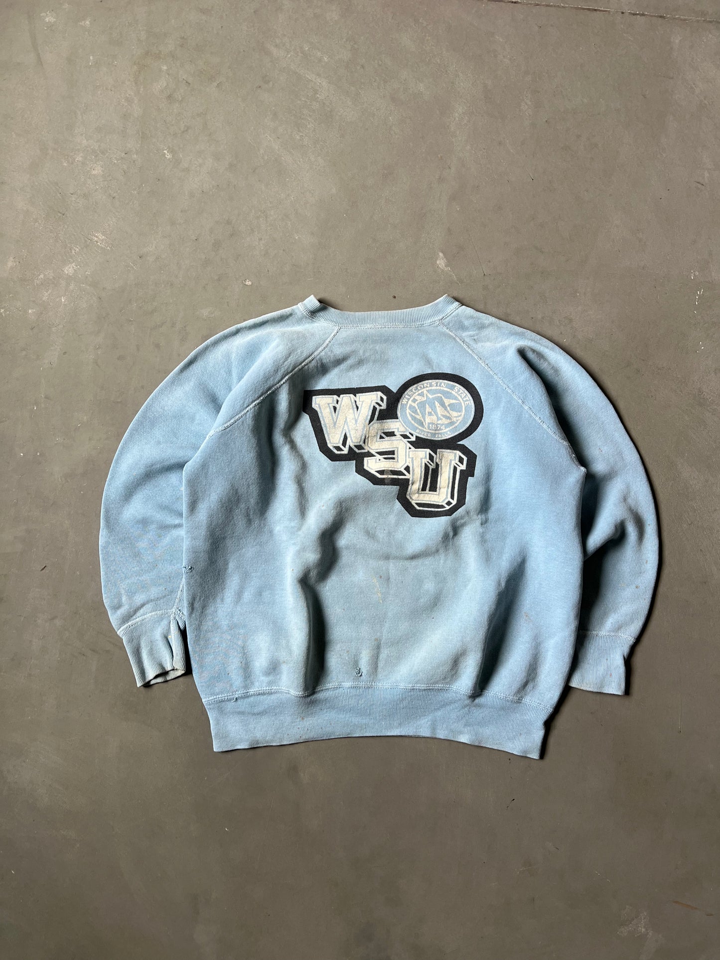 60s Wisconsin State Flock Print Champion Sweat - M