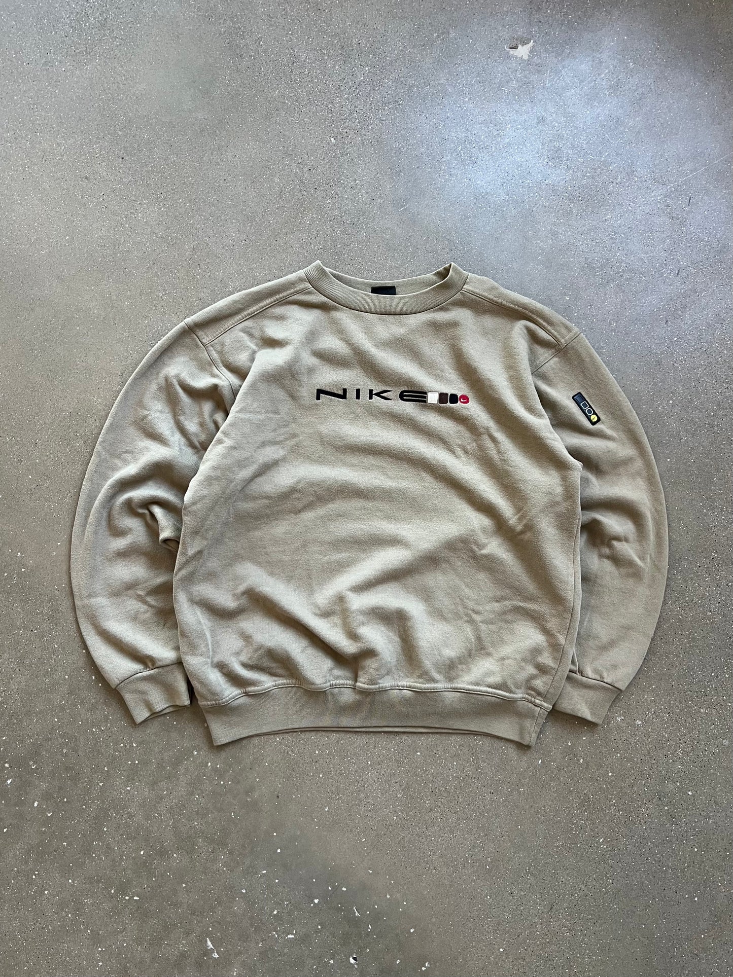 Vintage Tan Nike Spellout Crew - L
