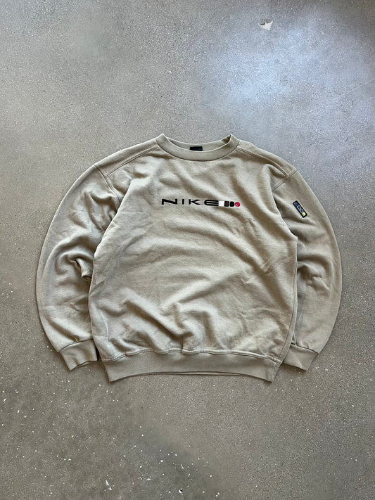 Vintage Tan Nike Spellout Crew - L