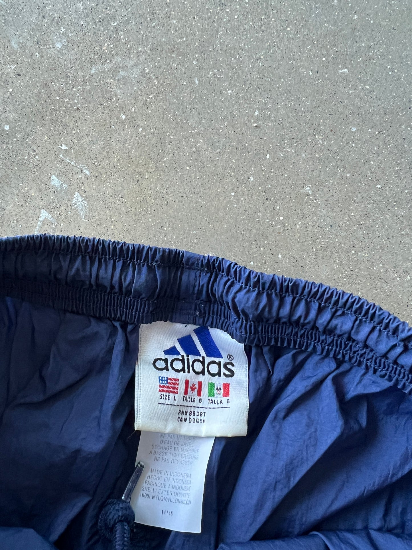 Vintage Sky Blue Adidas Track Pants - L