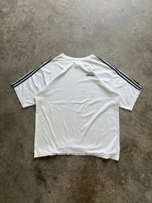 Vintage White Adidas Spellout Shirt - XXL