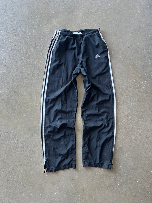 Vintage Black Adidas Stripped Track Pants - S