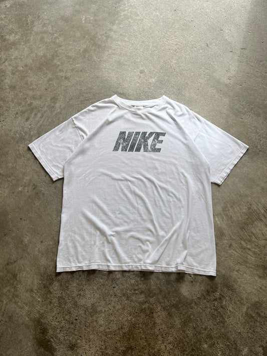 Vintage White Nike Spellout Shirt - XL