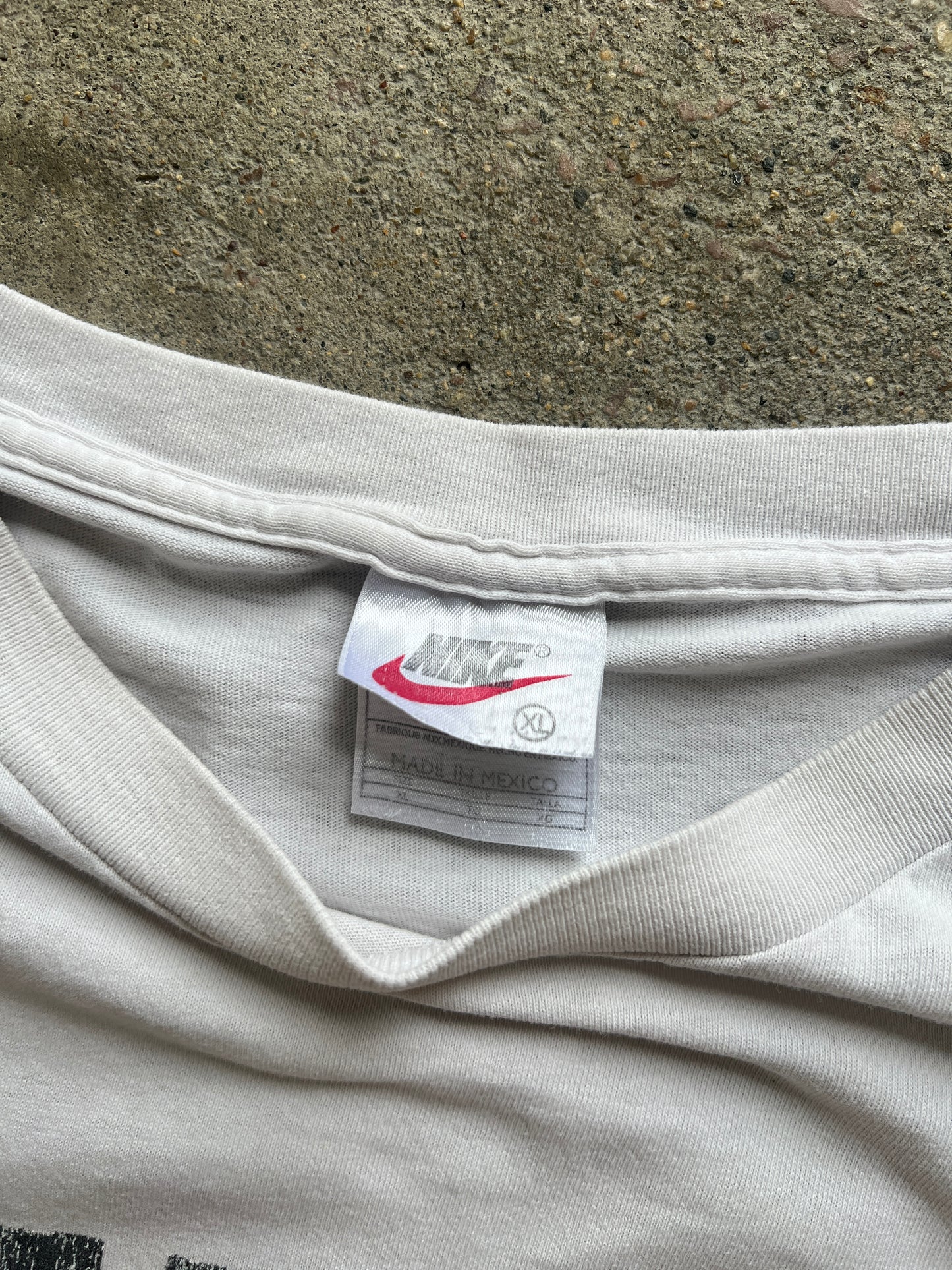 Vintage White Nike Spellout Shirt - XL