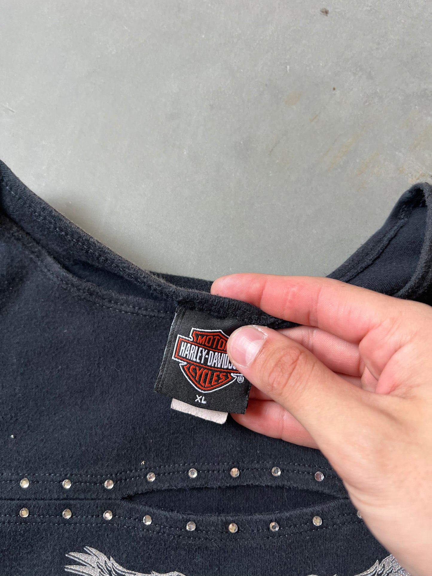 Vintage Black Harley Davidson Tank Top - XL
