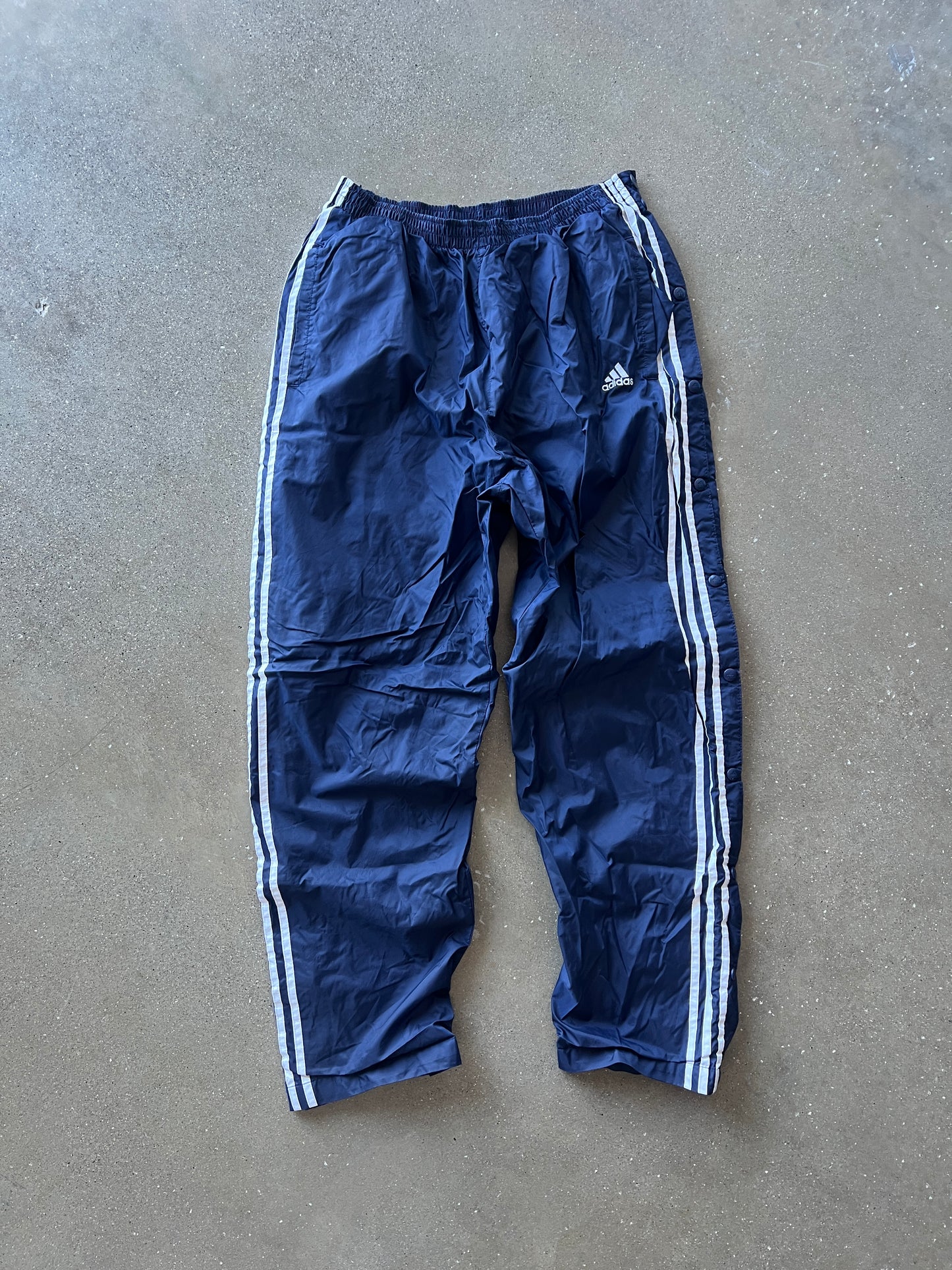 Vintage Navy Adidas Stripped Track Pants - L