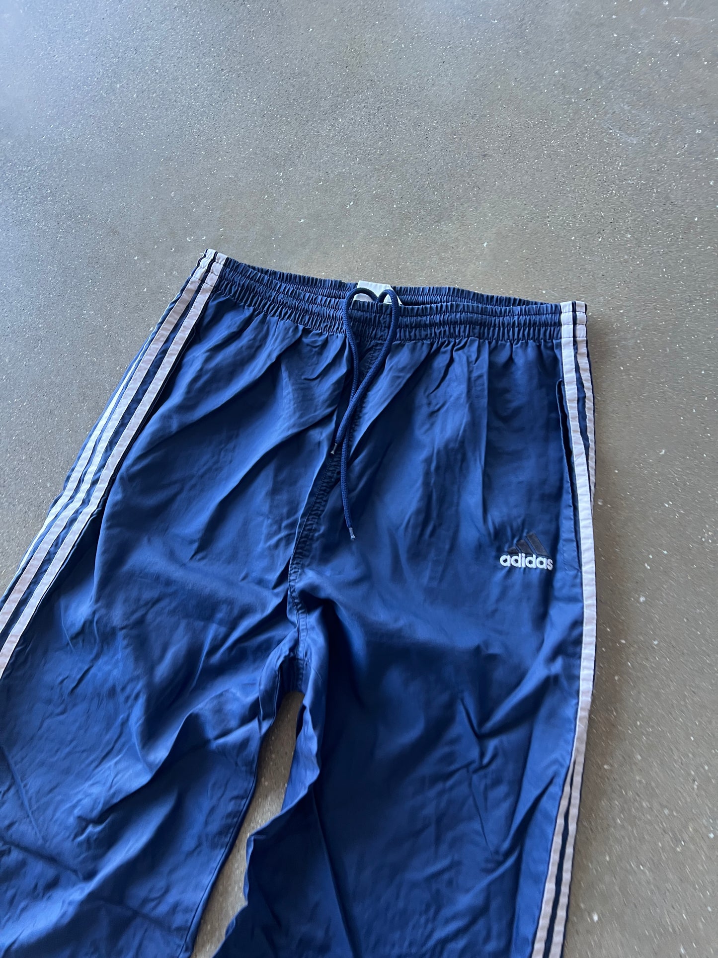 Vintage Navy Adidas Stripped Track Pants - L
