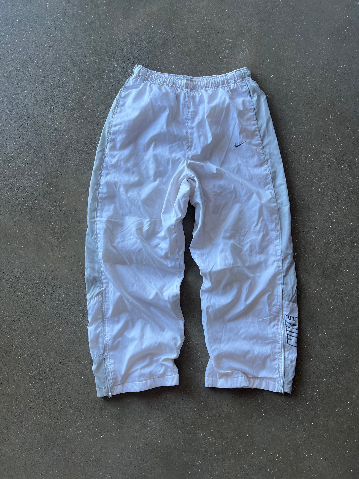 Vintage White Nike Swoosh Track Pants - S