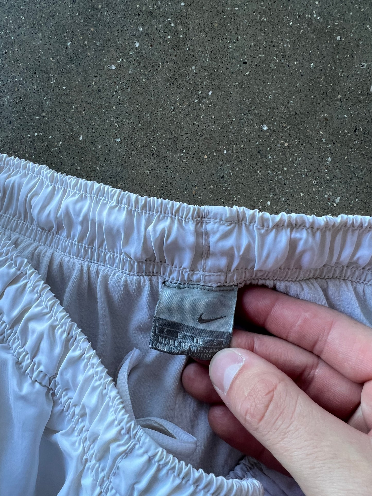 Vintage White Nike Swoosh Track Pants - S