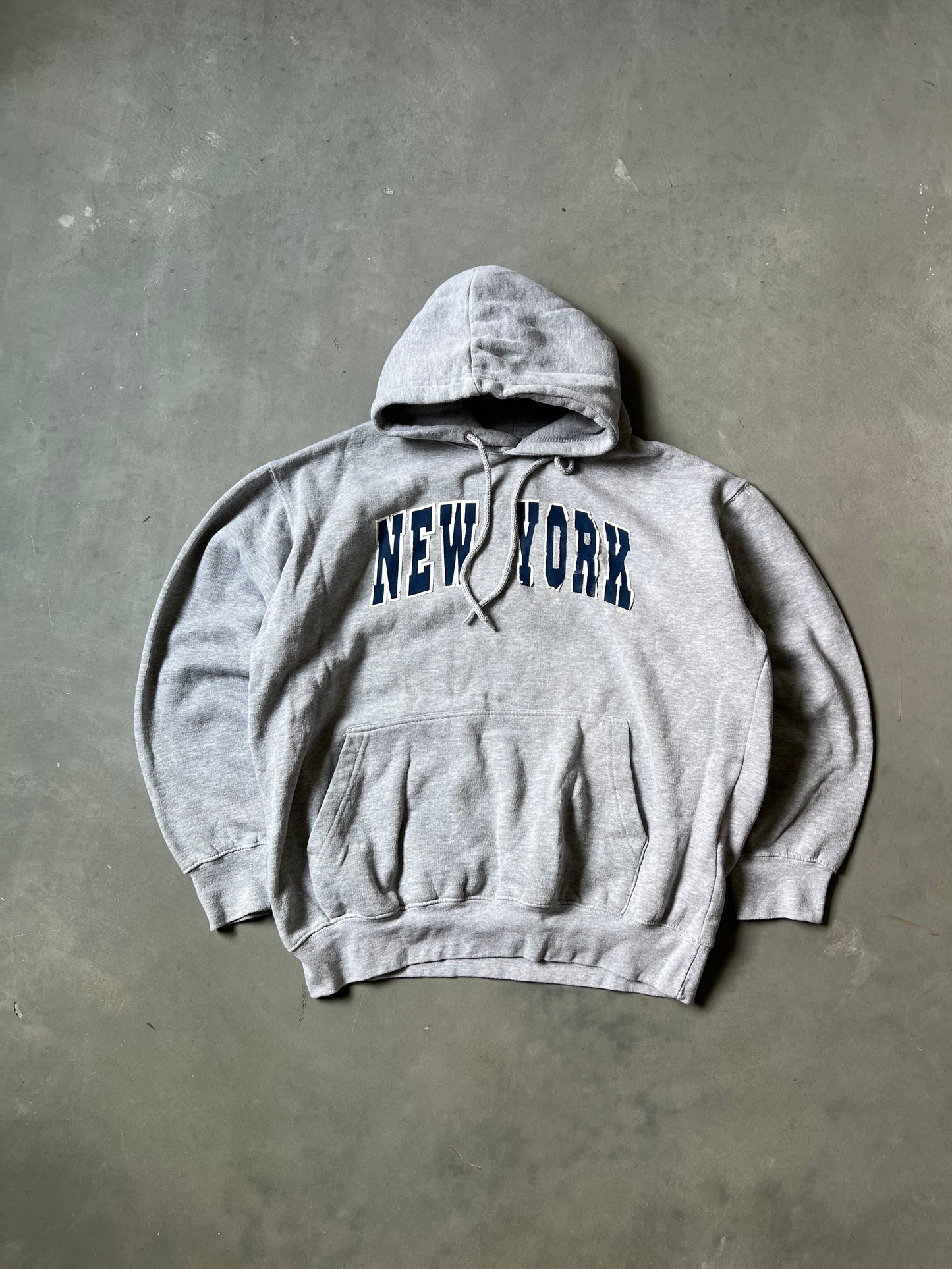 Vintage Grey New York Hoodie - L