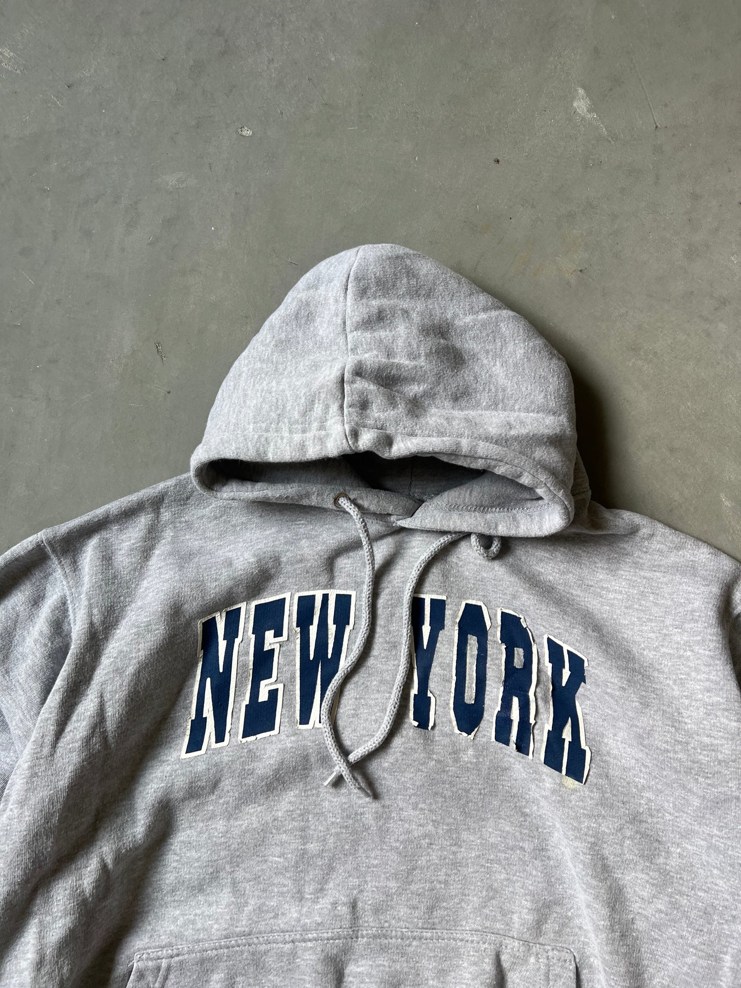 Vintage Grey New York Hoodie - L