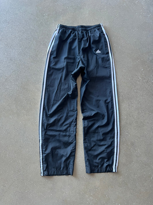 Vintage Black Adidas Stripped Track Pants - M