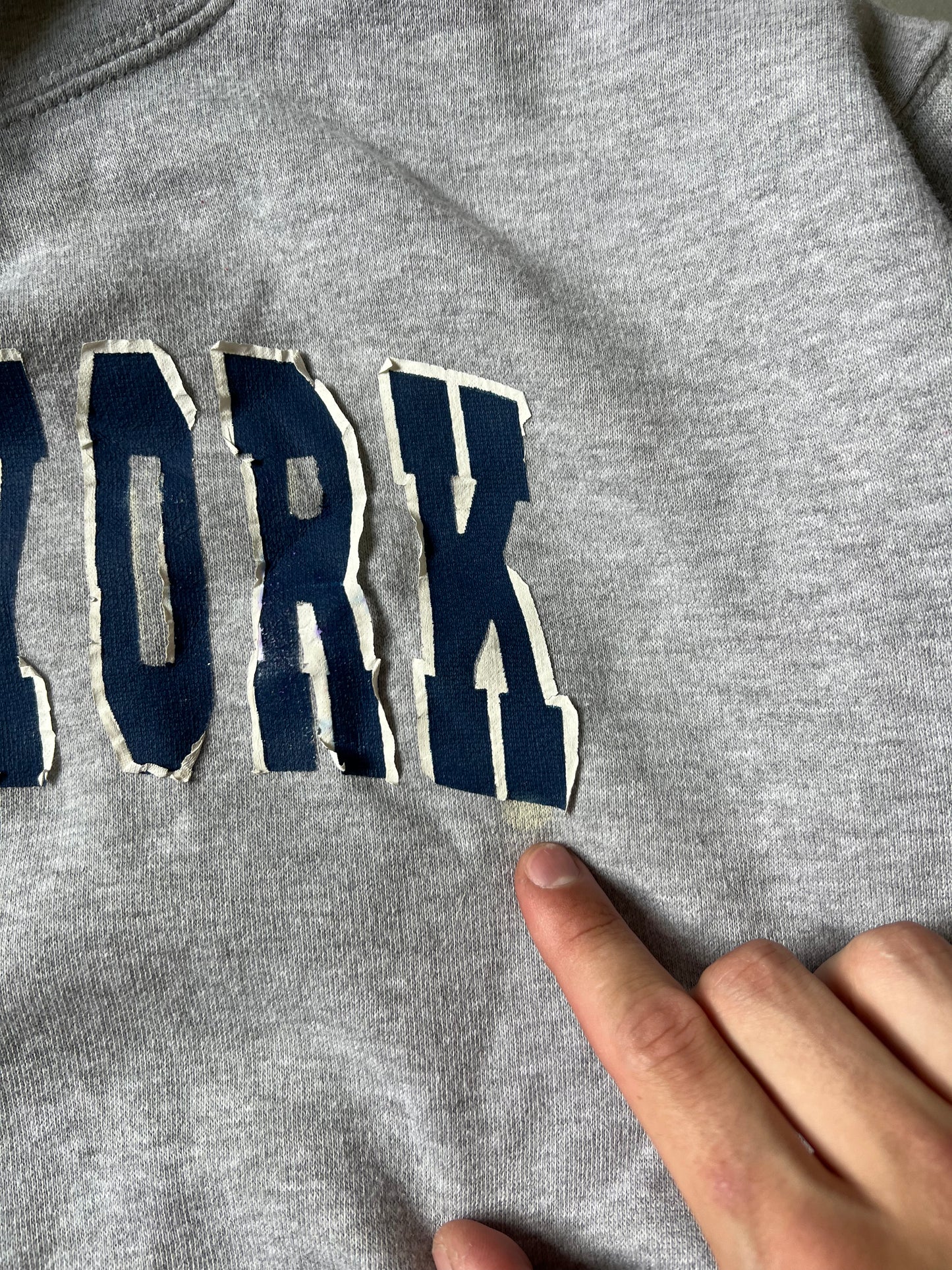 Vintage Grey New York Hoodie - L