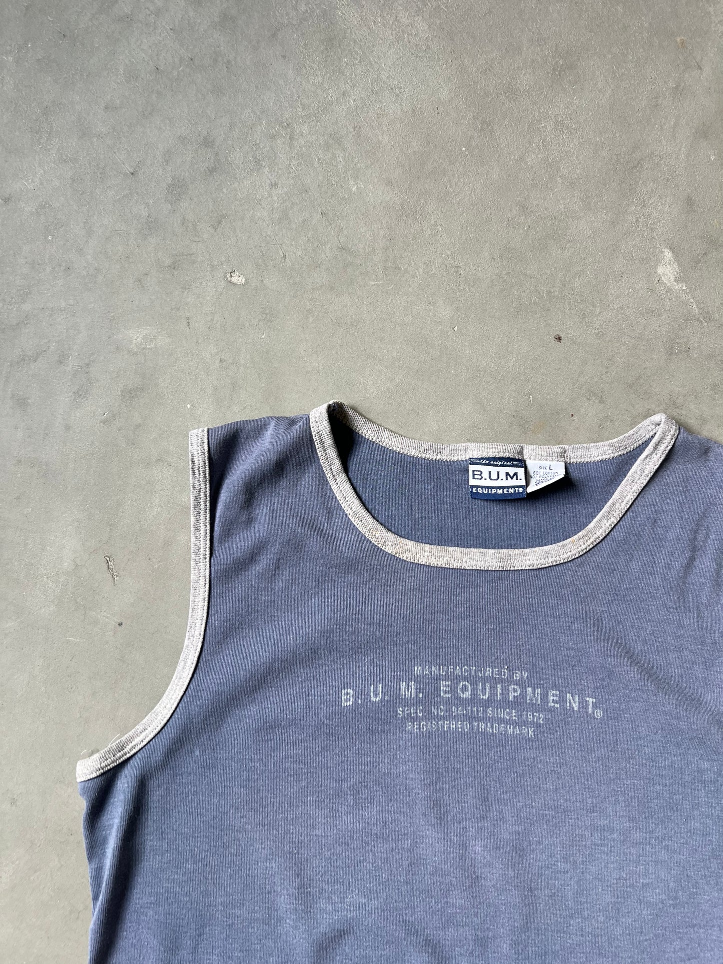 Vintage Faded Blue Bum Equipment Tank - L