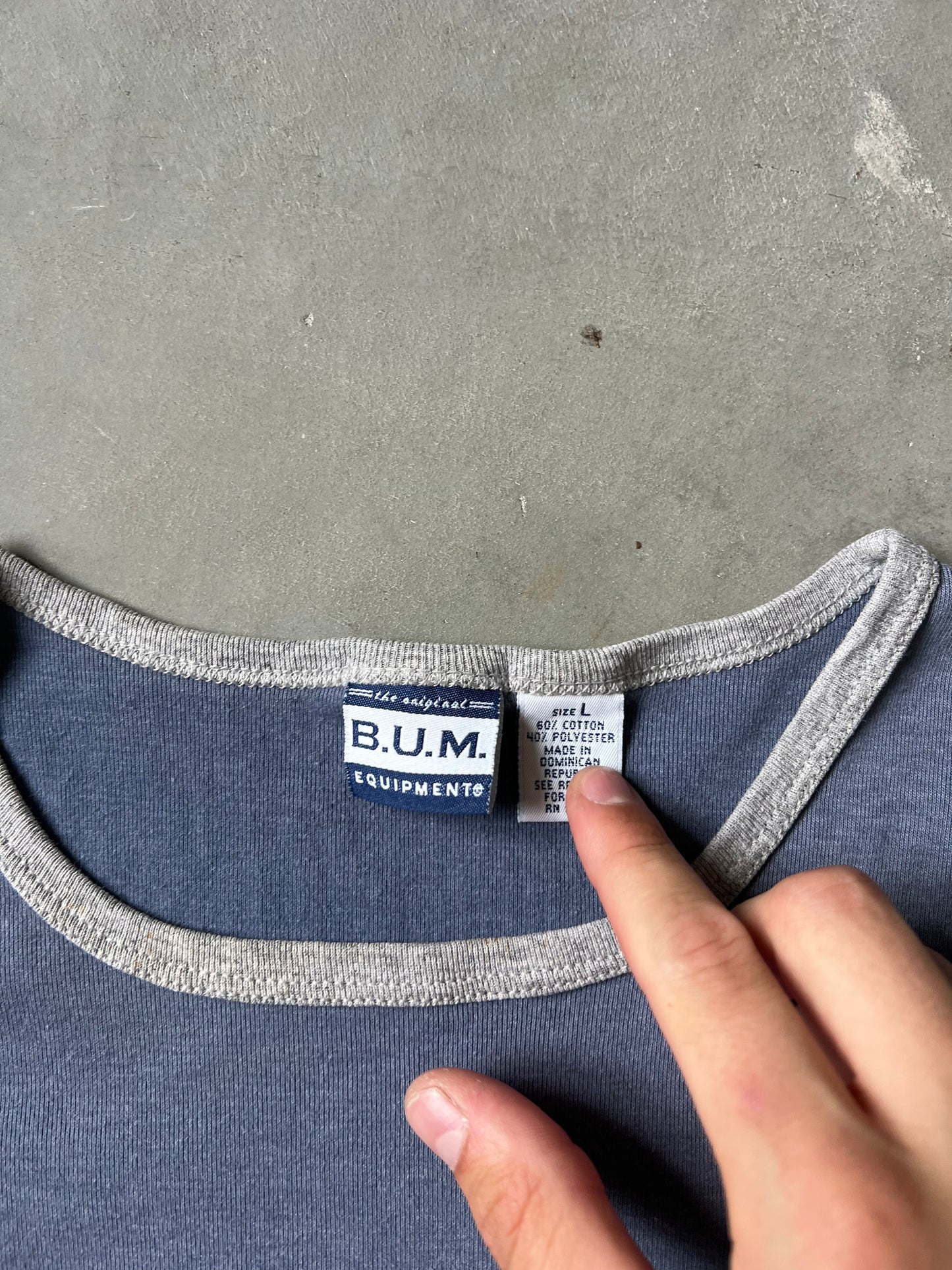 Vintage Faded Blue Bum Equipment Tank - L