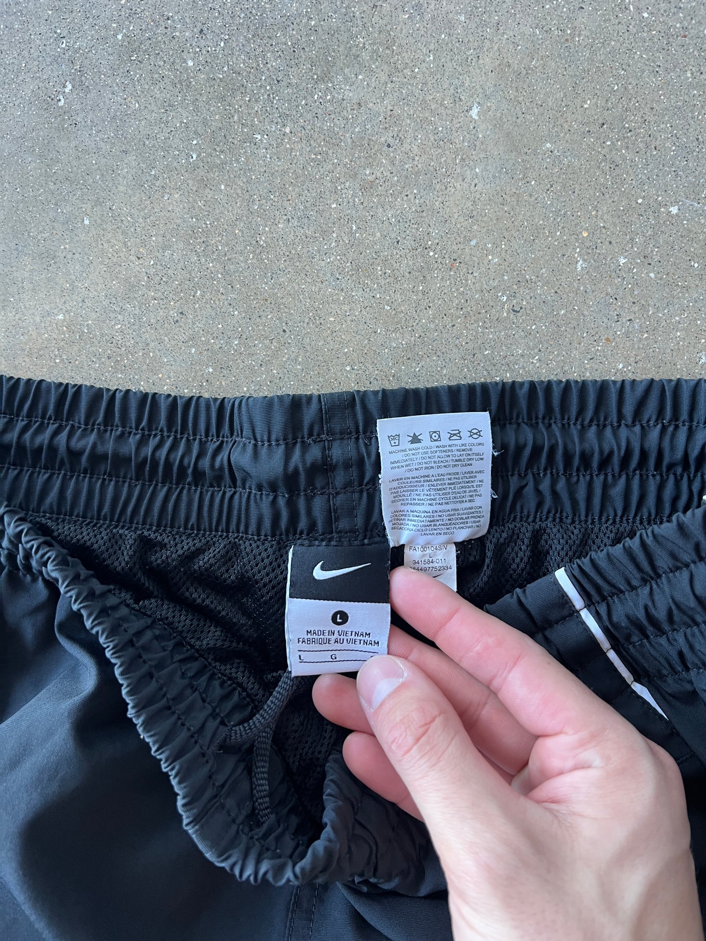 Vintage Black Nike Swoosh Track Pants - L