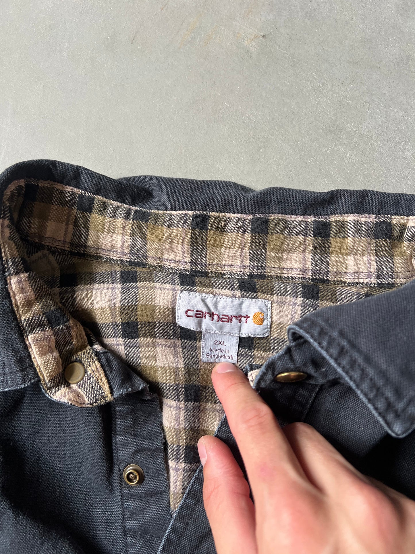 Faded Black Carhartt Flannel - XXL