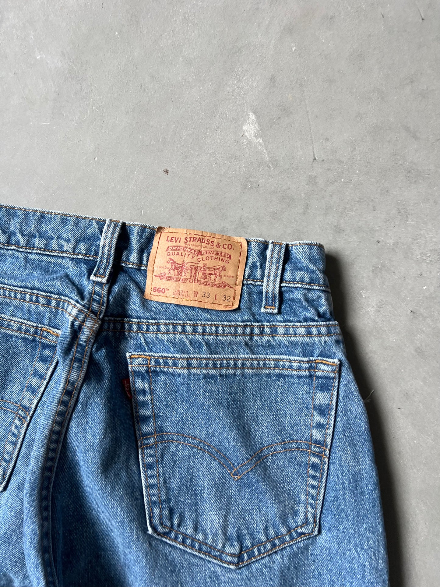 Vintage Denim Blue Levi 560 Pants - 33