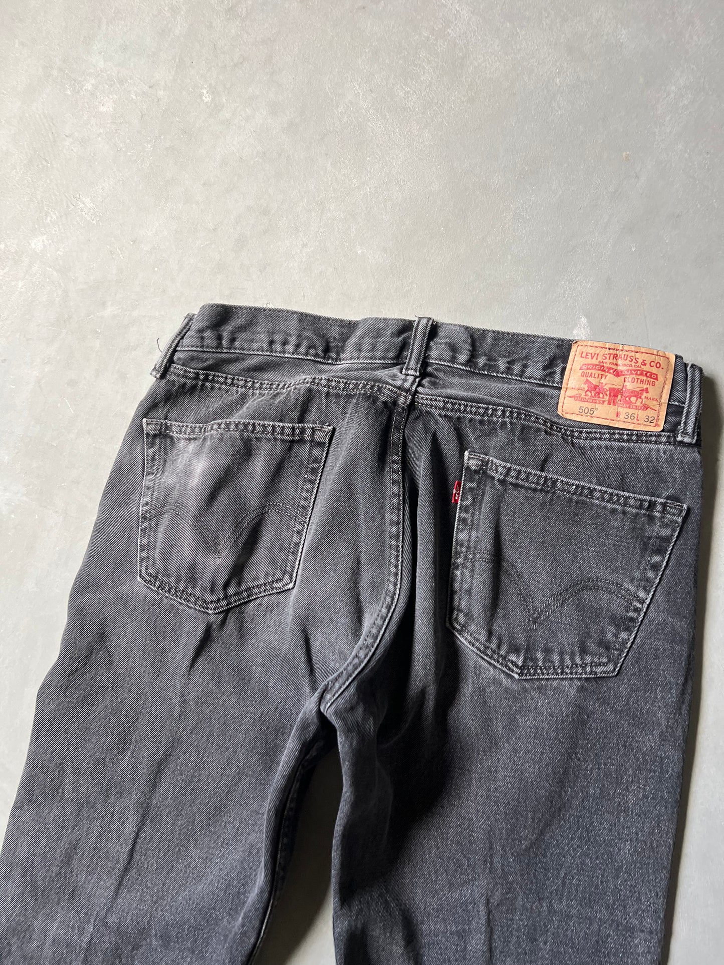 Vintage Black Levi 505 Baggy Jeans - 36