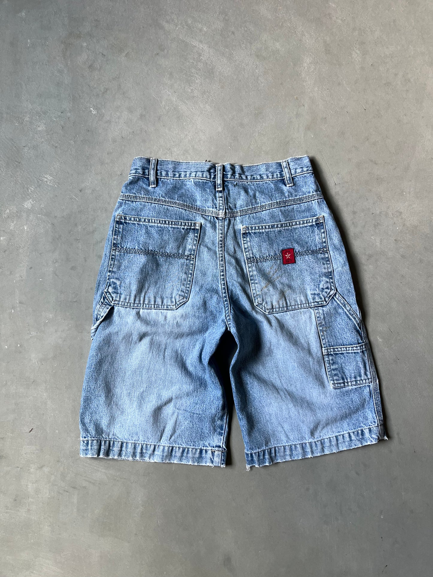 Faded Denim Blue Baggy Jorts - 26