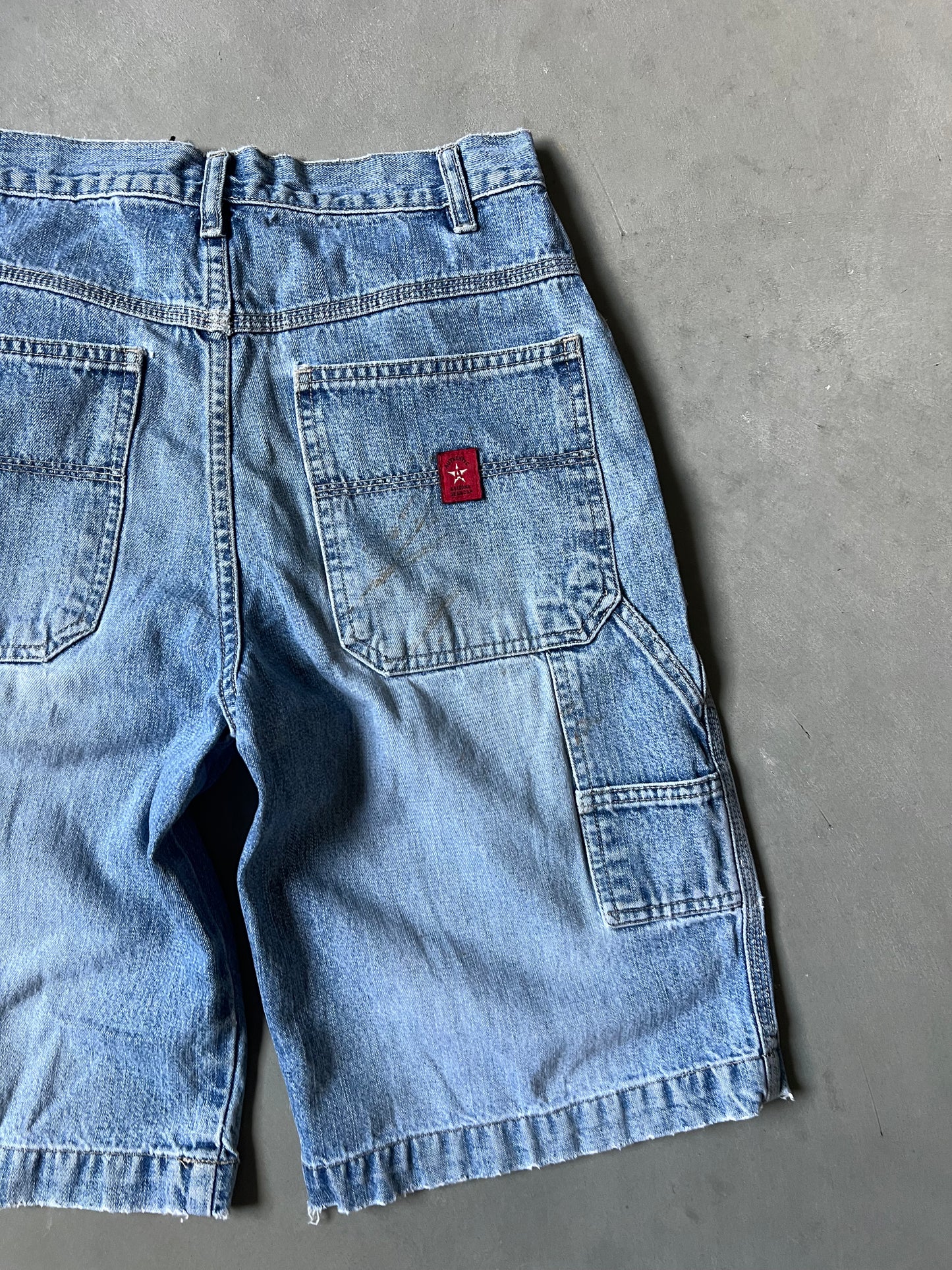 Faded Denim Blue Baggy Jorts - 26