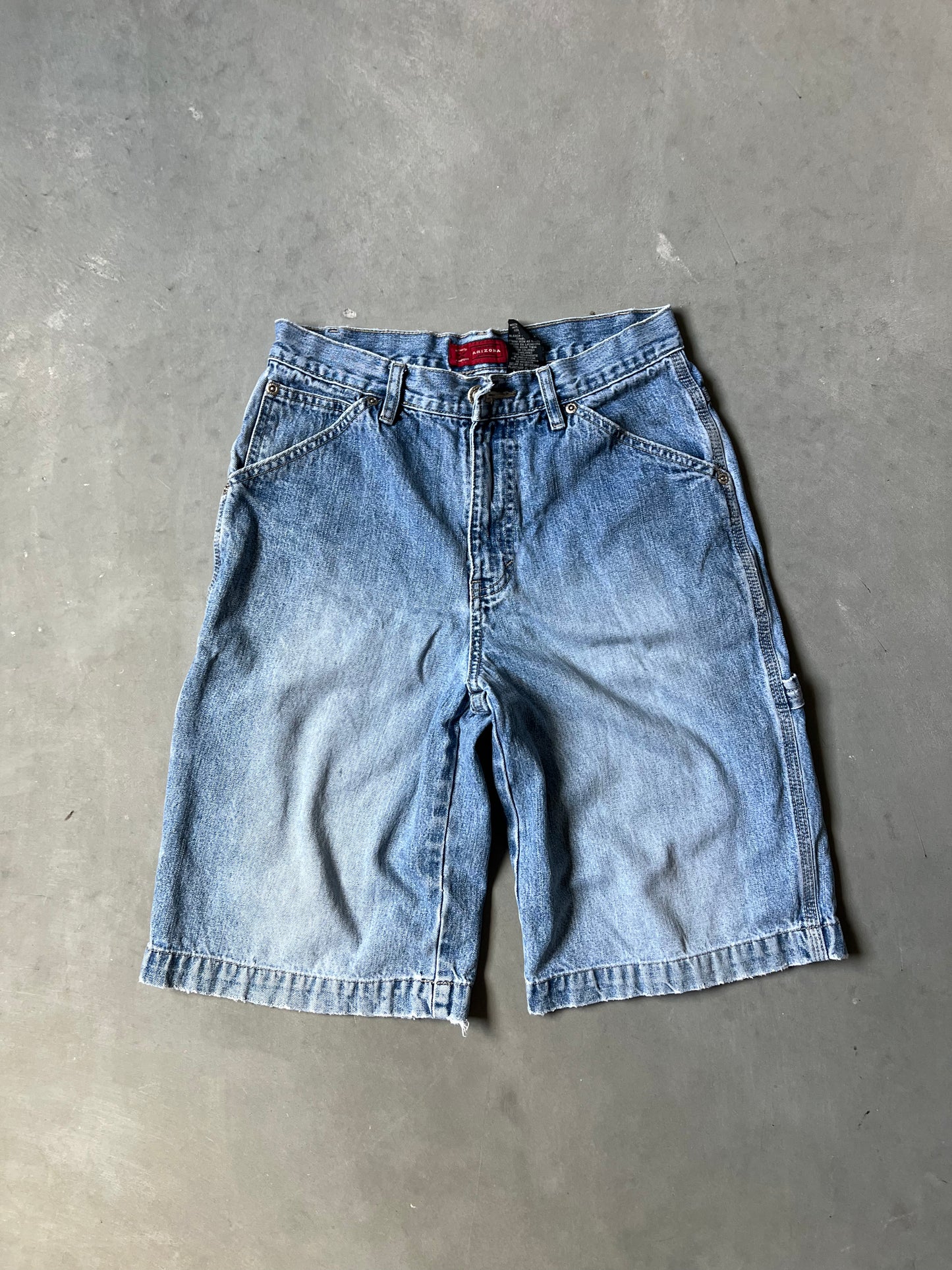 Faded Denim Blue Baggy Jorts - 26