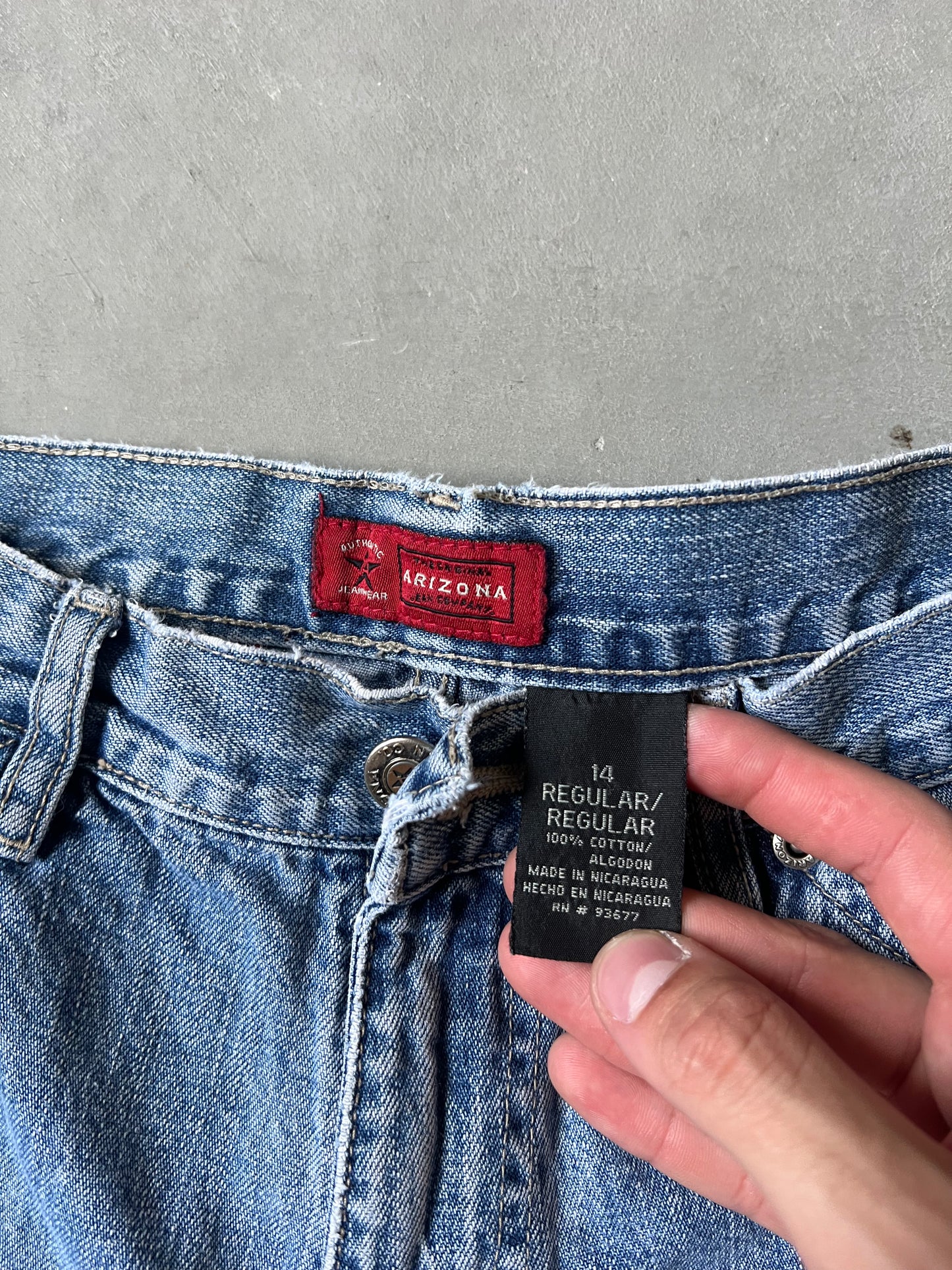 Faded Denim Blue Baggy Jorts - 26