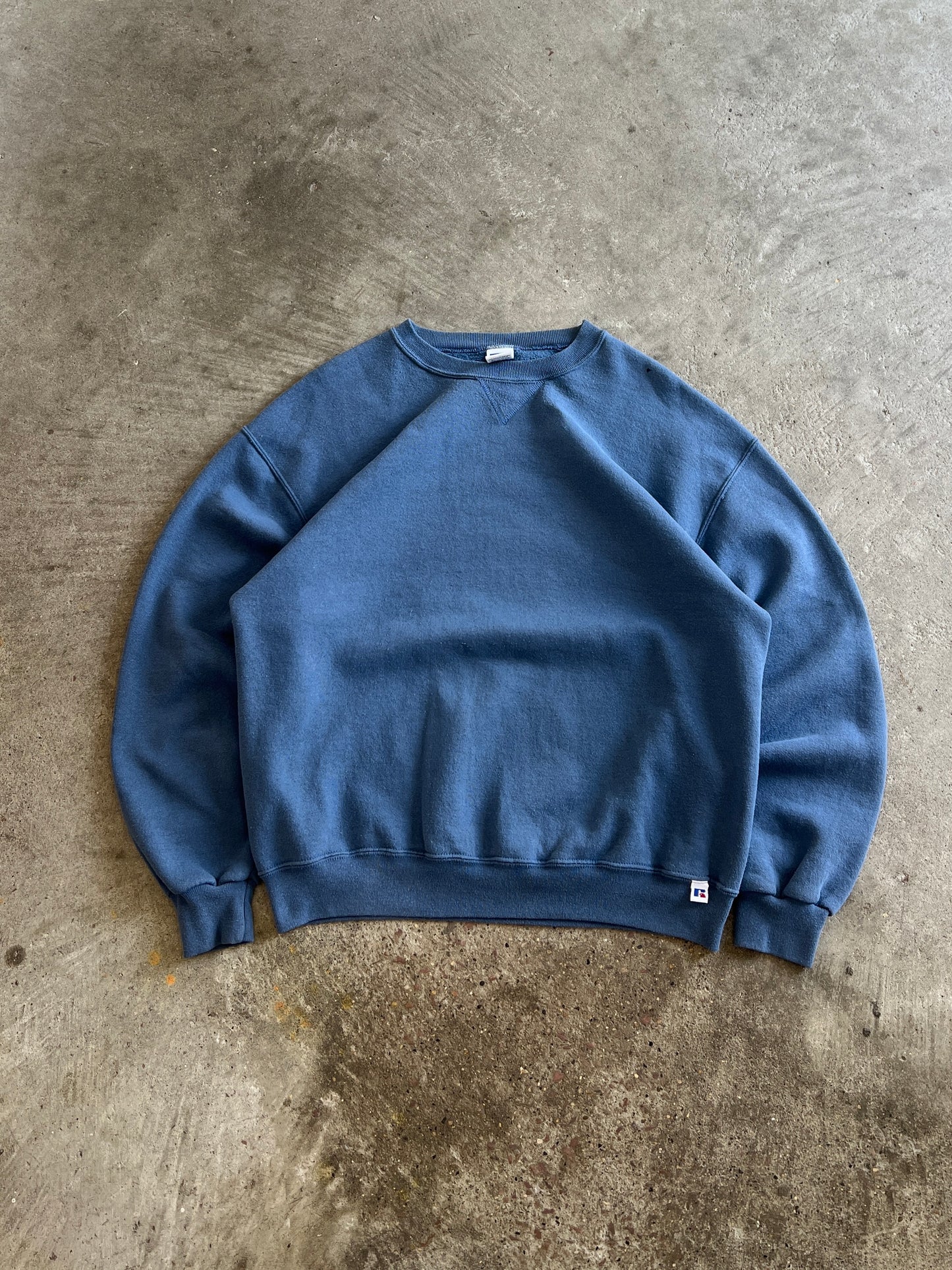 Vintage Aqua Blue Russell Crew - L