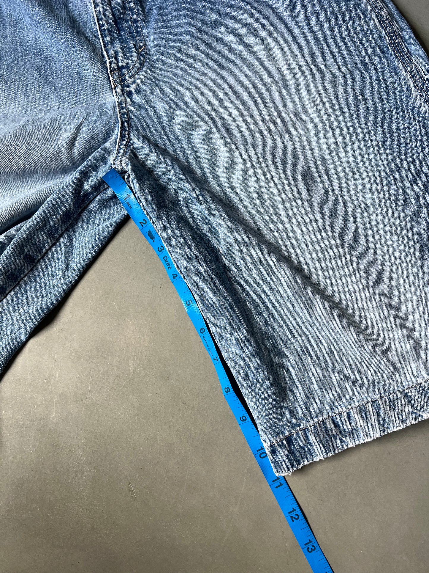 Faded Denim Blue Baggy Jorts - 26