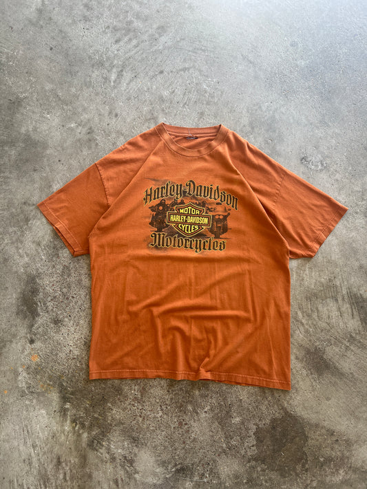 Vintage Orange Harley Davidson Shirt - XL