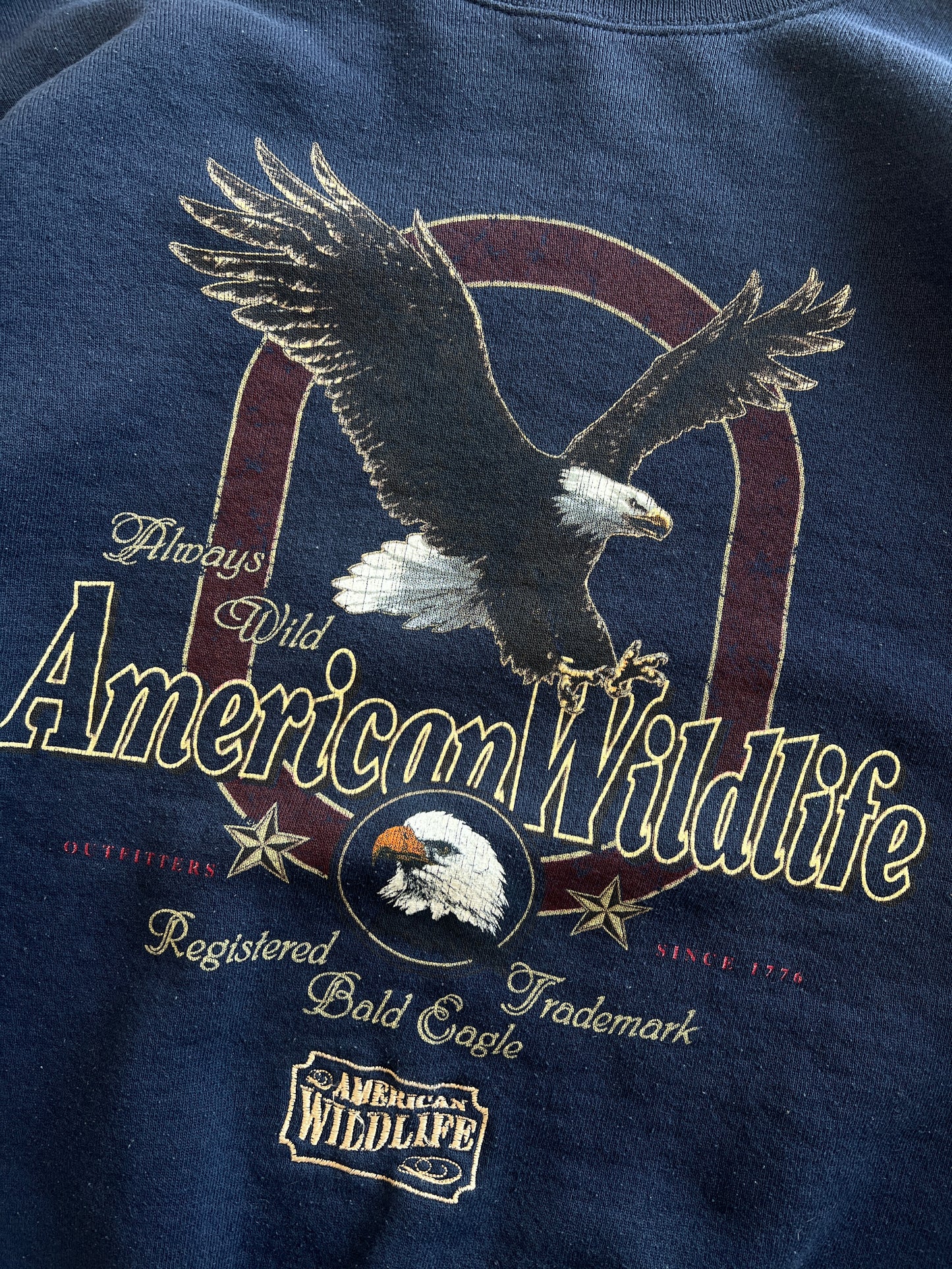 Vintage Blue American Wildlife Crew - XL