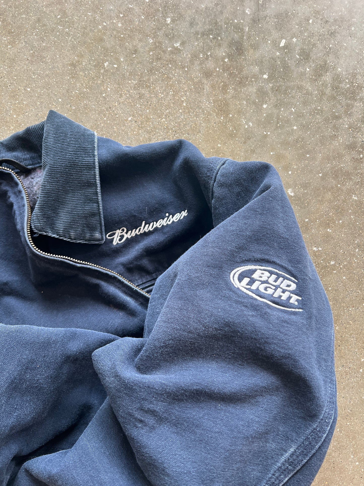 Vintage Navy Budweiser Carhartt Detroit Jacket - L