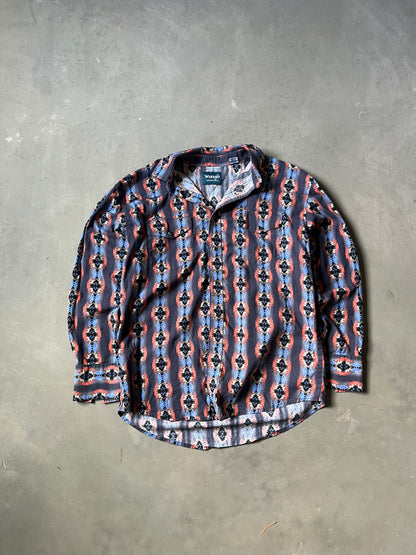 Vintage Aztec Wrangler Perl Snap Button Up - L