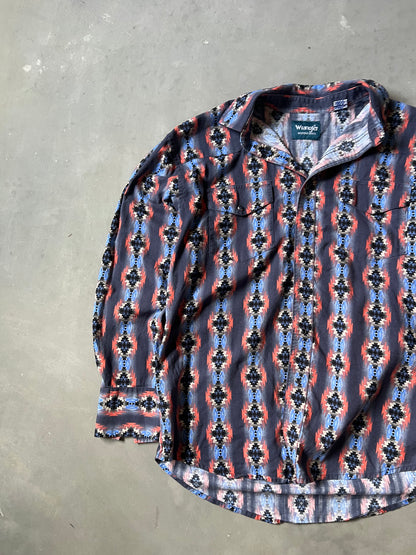 Vintage Aztec Wrangler Perl Snap Button Up - L