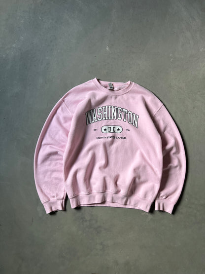 Vintage Pink Washington DC Crewneck - L
