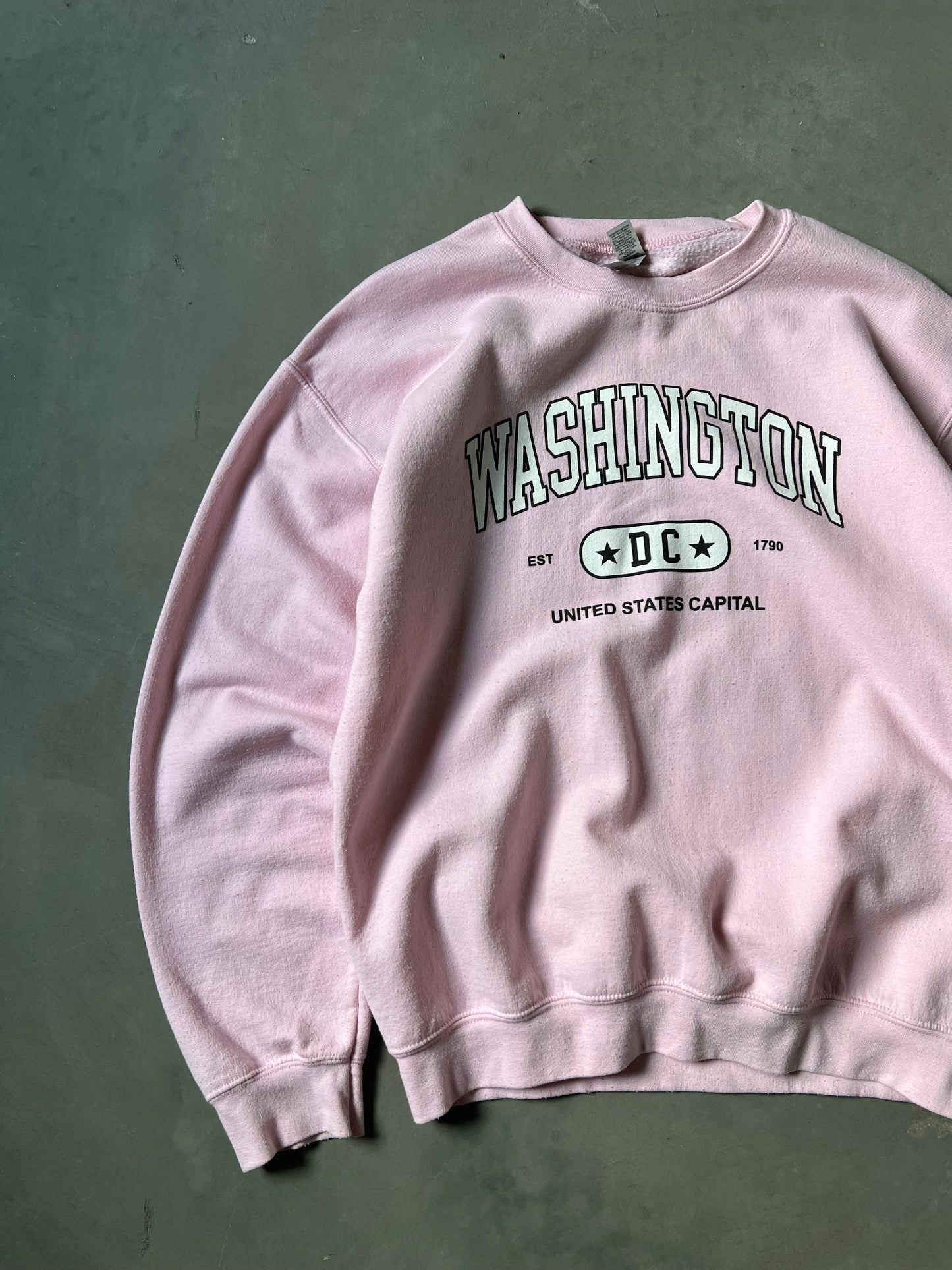 Vintage Pink Washington DC Crewneck - L