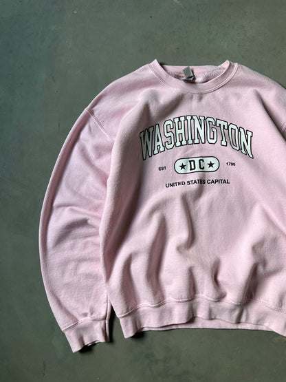 Vintage Pink Washington DC Crewneck - L