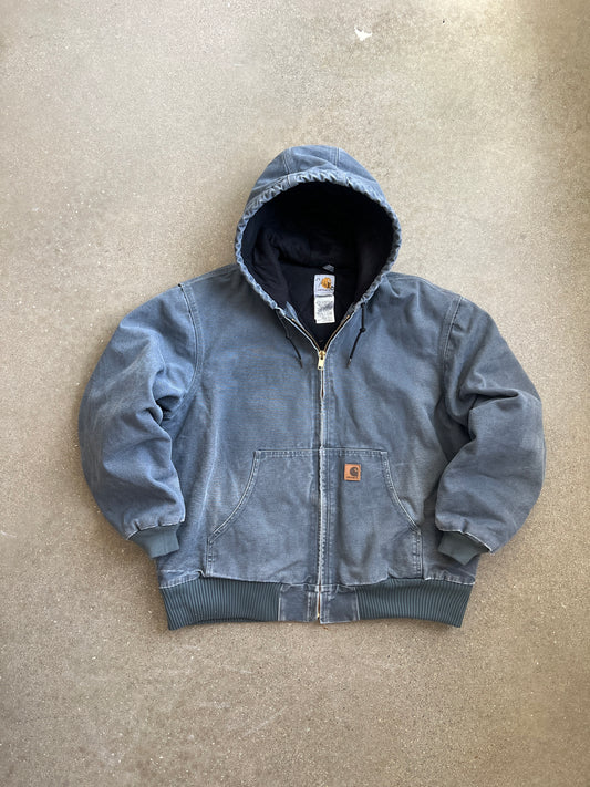 Vintage Dark Grey Carhartt Hooded Jacket - XL