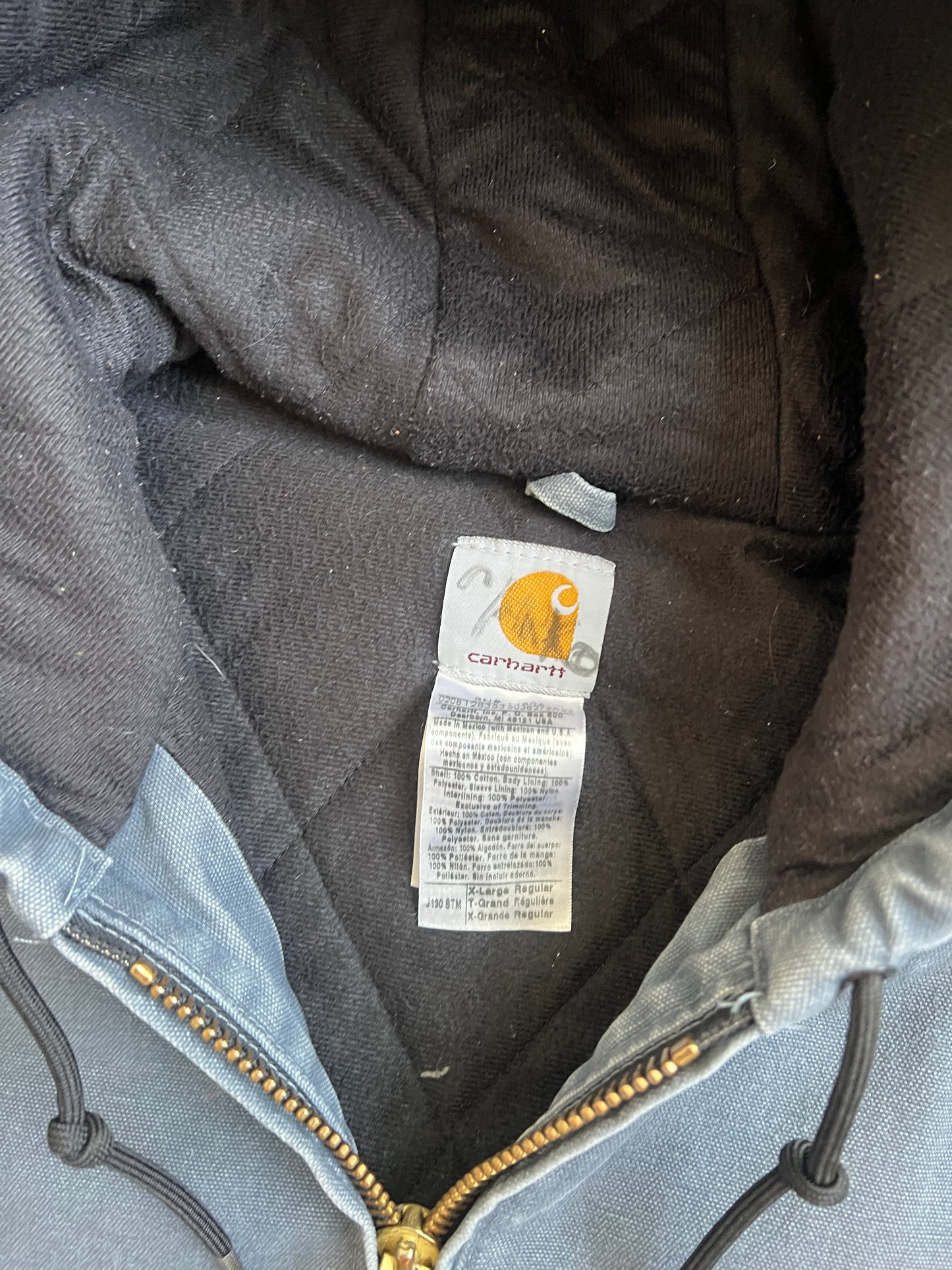 Vintage Dark Grey Carhartt Hooded Jacket - XL