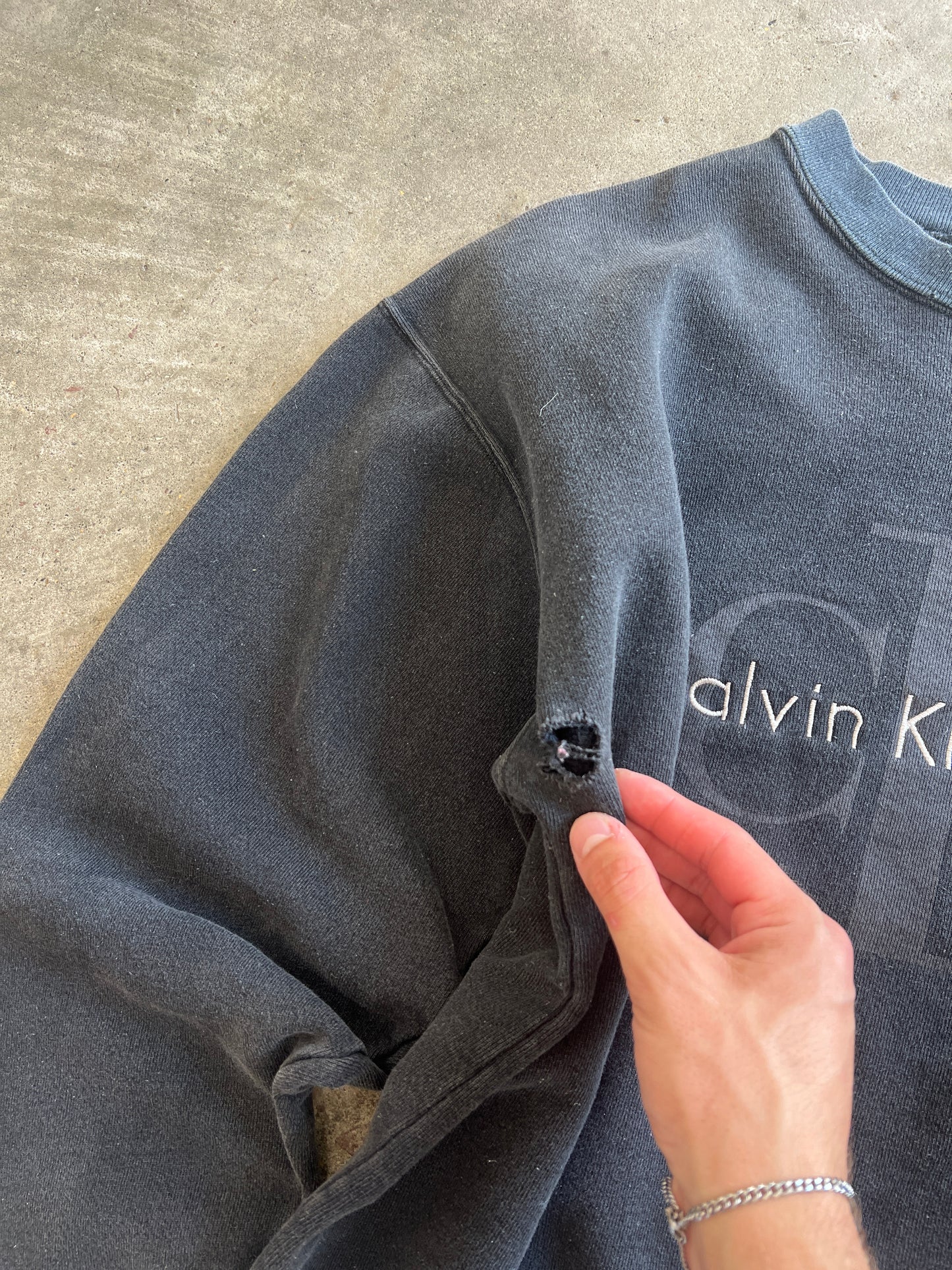 Vintage Black Calvin Klein Crew - XL