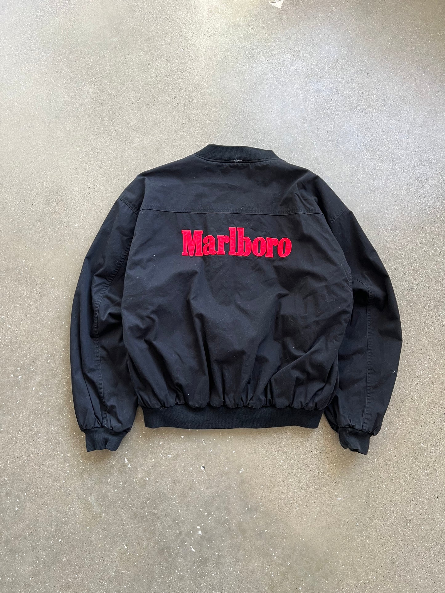 Vintage Black Marlboro Spellout Jacket - M
